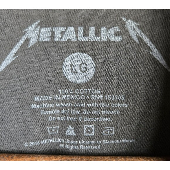 Metallica Men's Size Large Black Long Sleeve T Shirt NWOT - Picture 3 of 4
